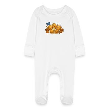 Pâtisserie aux noix - Grenouillère bio avec gants Bébé - blanc - Devant