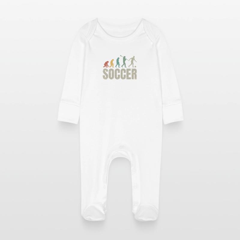 Fußball Evolution | Soccer Evolution Baby Bio-Schlafanzug mit Kratzhandschuhen