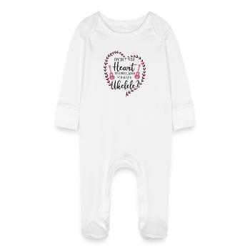 Le ukulélé hawaïen n’est pas ton - Grenouillère bio avec gants Bébé - blanc - Devant