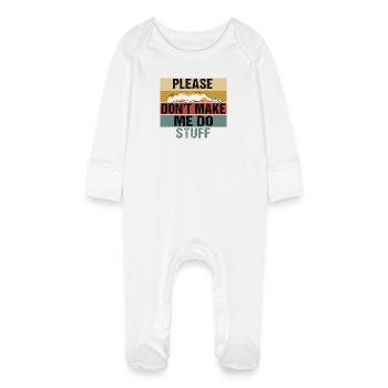 Field Hockey Evolution Spielerin Retro Sunset - Baby Bio-Schlafanzug mit Kratzhandschuhen - Weiß - Vorne