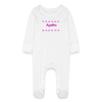 Agathe Fleurie Neon Bubble - Baby Organic Sleepsuit with Scratch Mitts - white - Front