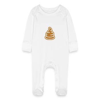 Poo - Baby Organic Sleepsuit with Scratch Mitts - white - Front
