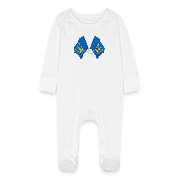 Drapeaux du Suffolk croisés - Grenouillère bio avec gants Bébé - blanc - Devant