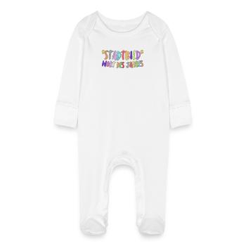 Cityscape Word of the Year - Baby Organic Sleepsuit with Scratch Mitts - white - Front