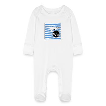 W pour Whale - Grenouillère bio avec gants Bébé - blanc - Devant