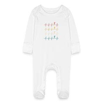 Biathlon Heartbeat Rétro Biathlète - Grenouillère bio avec gants Bébé - blanc - Devant