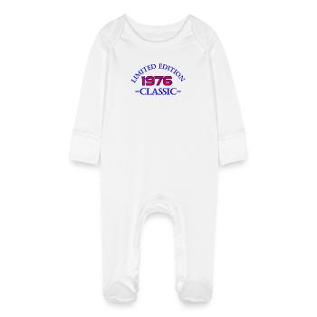 Limited Edition 1976 Classic - Baby Bio-Schlafanzug mit Kratzhandschuhen - Weiß - Vorne