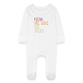 NOW WE HAVE THE SALAD - Baby Organic Sleepsuit with Scratch Mitts - white - Front