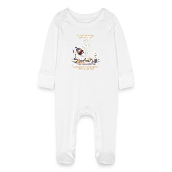 Achievement Unlocked | Reading Books Nerd - Baby Organic Sleepsuit with Scratch Mitts - white - Front