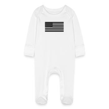 Use Flags - Baby Organic Sleepsuit with Scratch Mitts - white - Front