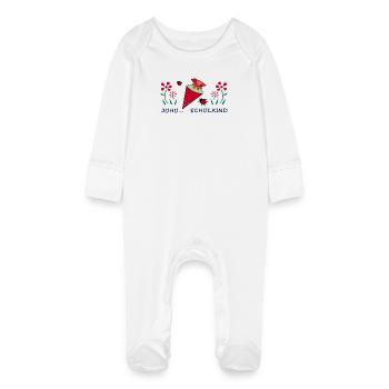 Yay schoolchild - Baby Organic Sleepsuit with Scratch Mitts - white - Front