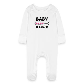 Baby Loading 2026 Parents enceintes - Grenouillère bio avec gants Bébé - blanc - Devant