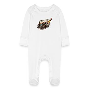 Salade de rubans rétro des années 80 - Grenouillère bio avec gants Bébé - blanc - Devant
