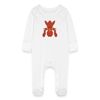 Crimson Iris Flame - Baby Organic Sleepsuit with Scratch Mitts - white - Front