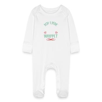 WhippetLove avec des ailes - Grenouillère bio avec gants Bébé - blanc - Devant
