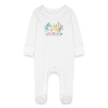 K Pop Korean 케이팝 - Grenouillère bio avec gants Bébé - blanc - Devant