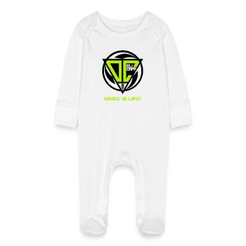 OLI CAPP - MUSIC IS LIFE LOGO - Baby Organic Sleepsuit with Scratch Mitts - white - Front
