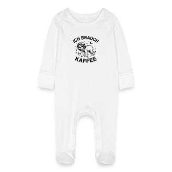 J’ai besoin de café - Grenouillère bio avec gants Bébé - blanc - Devant