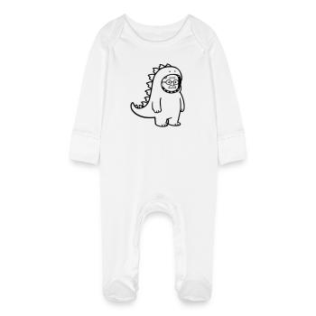 Carnival grouch grandpa - Baby Organic Sleepsuit with Scratch Mitts - white - Front