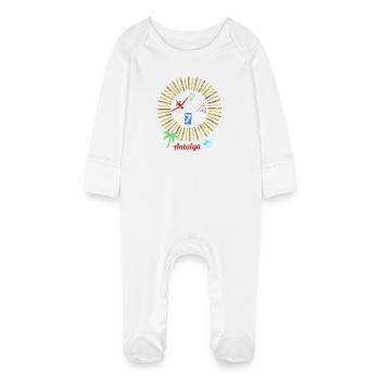Cercle magique de la plage d’Antalya - Grenouillère bio avec gants Bébé - blanc - Devant
