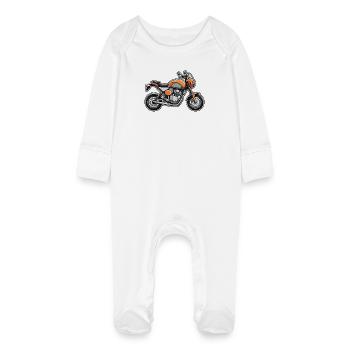Art de moto Orange Cruiser - Grenouillère bio avec gants Bébé - blanc - Devant