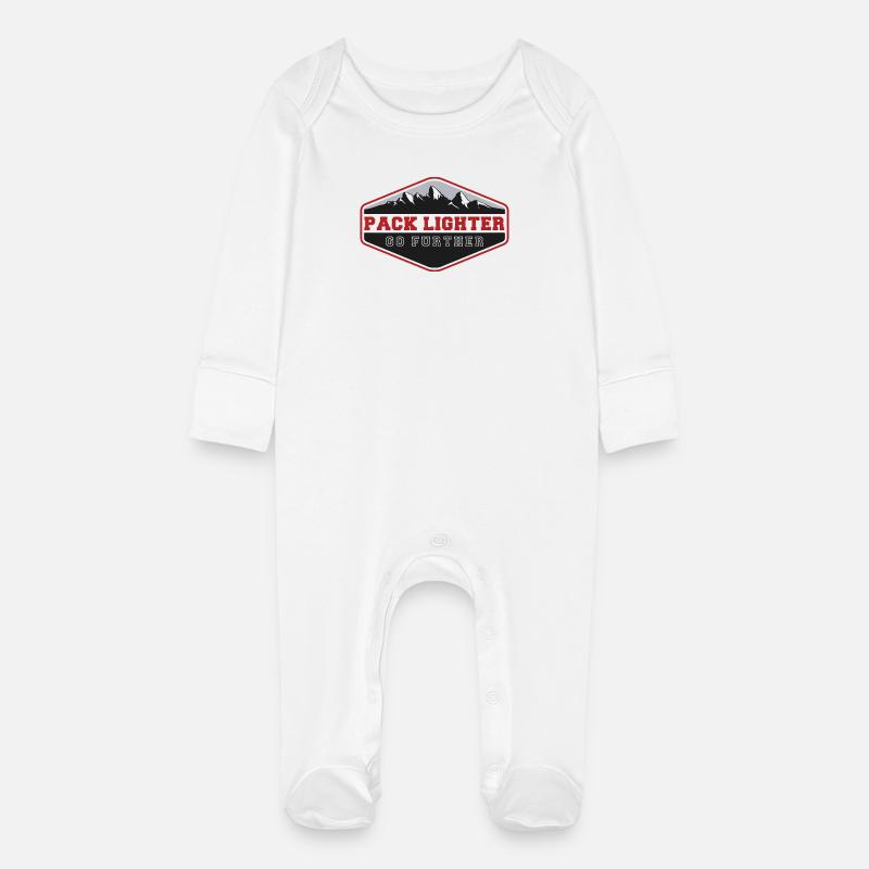 Pack lighter, go further - Baby Organic Sleepsuit with Scratch Mitts - white