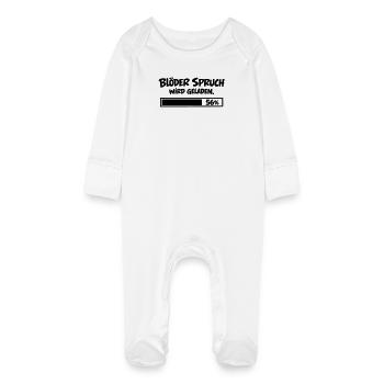 Blöder Spruch wird geladen - Baby Bio-Schlafanzug mit Kratzhandschuhen - Weiß - Vorne