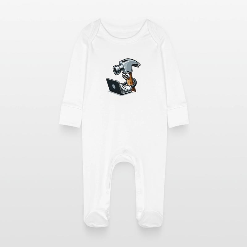 HammerCode: Werkzeug trifft Bits Baby Bio-Schlafanzug mit Kratzhandschuhen