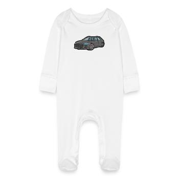 Grau Sportkombi Racing Flair - Baby Bio-Schlafanzug mit Kratzhandschuhen - Weiß - Vorne