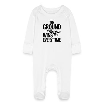 Fallschirmspringen lustiger Spruch Falschirm - Baby Bio-Schlafanzug mit Kratzhandschuhen - Weiß - Vorne