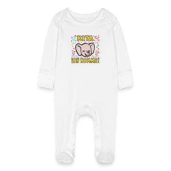CRÈCHE CENTRE Kita Elefanten - Grenouillère bio avec gants Bébé - blanc - Devant