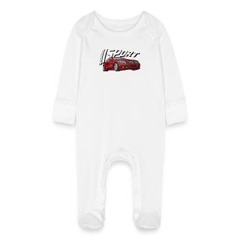 Voiture de sport rouge - Grenouillère bio avec gants Bébé - blanc - Devant