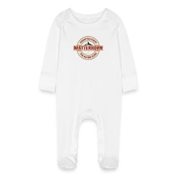 Matterhorn – Legendary Alpine Icon of Europe - Baby Organic Sleepsuit with Scratch Mitts - white - Front