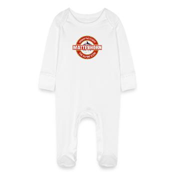 Matterhorn – Legendary Alpine Icon of Europe - Baby Organic Sleepsuit with Scratch Mitts - white - Front