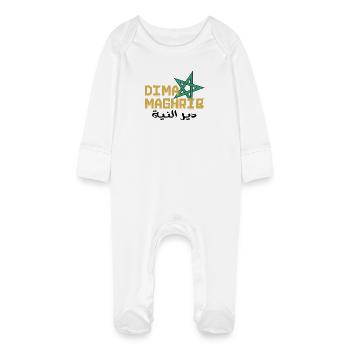 Long live Morocco - Baby Organic Sleepsuit with Scratch Mitts - white - Front