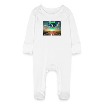 Nur die Reise die du nicht beginnst ist unmöglich - Baby Bio-Schlafanzug mit Kratzhandschuhen - Weiß - Vorne