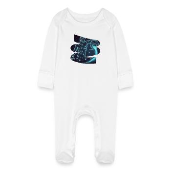 Aquarius T-shirt – Constellation Star Sign - Baby Organic Sleepsuit with Scratch Mitts - white - Front