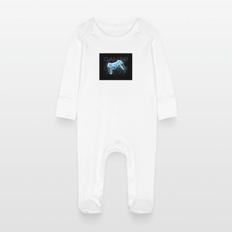 Neonblauer Controller 3D Baby Bio-Schlafanzug mit Kratzhandschuhen
