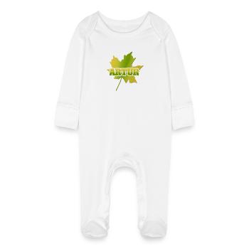 Maple Leaf Artur - Baby Organic Sleepsuit with Scratch Mitts - white - Front