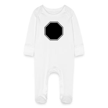 Forme d’arrêt – Cadre d’attention pour le design ! - Grenouillère bio avec gants Bébé - blanc - Devant