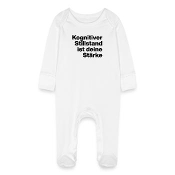 L’IMMOBILISATION COGNITIVE EST VOTRE FORCE. SARCASME - Grenouillère bio avec gants Bébé - blanc - Devant