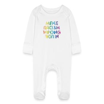 Rendre le racisme faux - Grenouillère bio avec gants Bébé - blanc - Devant