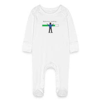 Motivationslade... Bitte warten Sie - Baby Bio-Schlafanzug mit Kratzhandschuhen - Weiß - Vorne