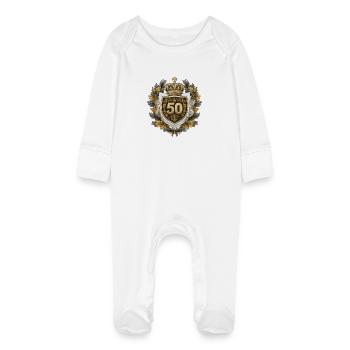 50 Nombre d’armoiries - Grenouillère bio avec gants Bébé - blanc - Devant