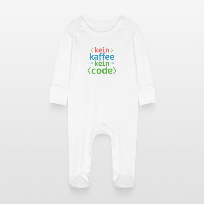 No Coffee No Code Programmer Computer Scientist Baby Organic Sleepsuit with Scratch Mitts