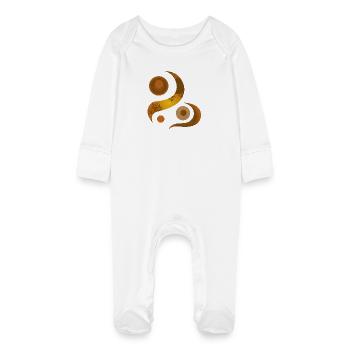 Yoga design_47 - Grenouillère bio avec gants Bébé - blanc - Devant