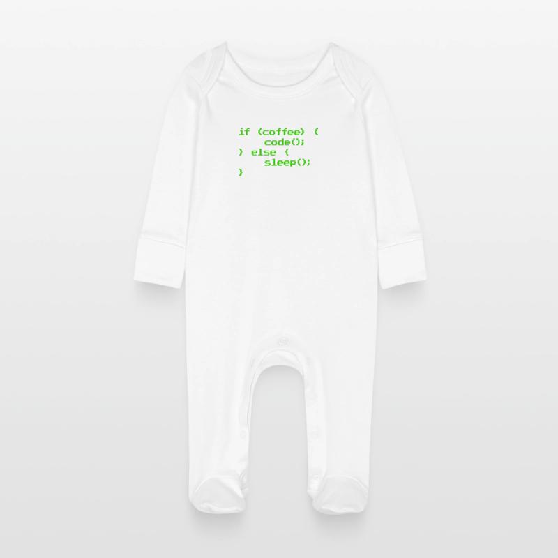 Kein Kaffee Kein Code Programmierer Informatiker Baby Bio-Schlafanzug mit Kratzhandschuhen
