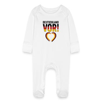 Football Love 2026 : Cœur pour l’Allemagne - Grenouillère bio avec gants Bébé - blanc - Devant