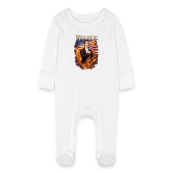Monroe Patriotic Storm - Baby Organic Sleepsuit with Scratch Mitts - white - Front