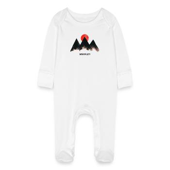 Urban Mountain - Nature Vibes by Free Art - Baby Organic Sleepsuit with Scratch Mitts - white - Front